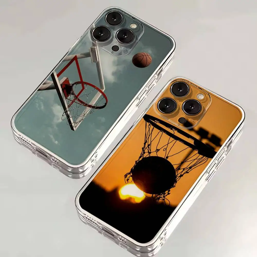 

Basketball Sport Phone Case For iPhone 16,15,14,13,12,11,17 Pro,Max,Plus,X,XS,XR,SE,Mini Transparent Soft Cover