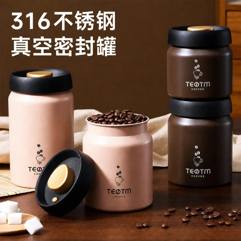 Vacuum stainless steel 316 coffee bean sealed tank, dark tea can, coffee powder food grade storage tank