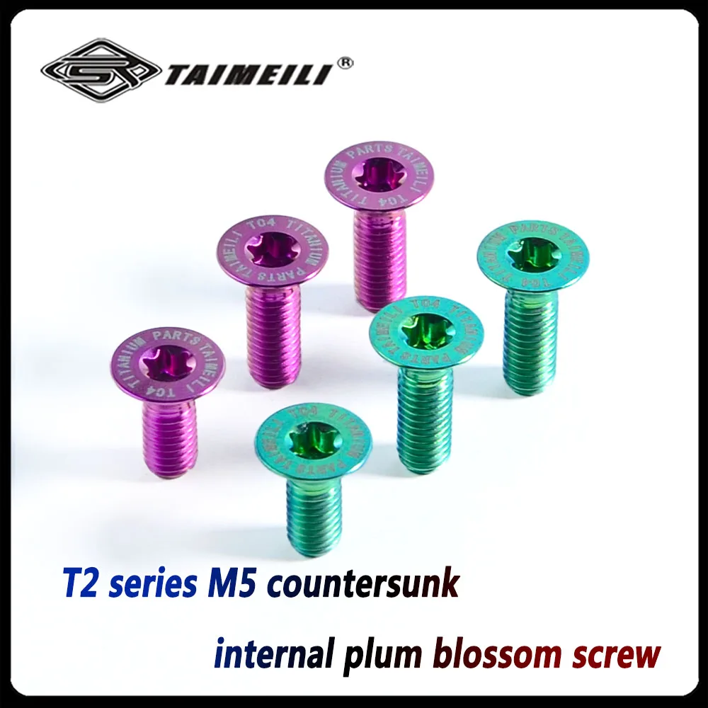 TAIMEILI 1/4/8/10 Stück Titanlegierung T2 Senkkopfschrauben mit innerem Blütenmuster M5×12/15/20/25/30/35mm Lenkrad-Mod