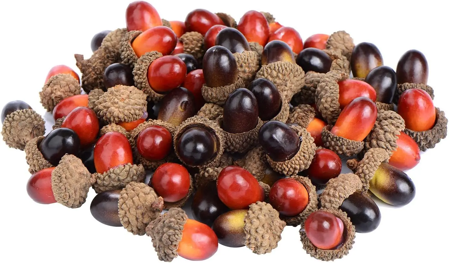 

70 Pieces Thanksgiving Craft Acorns Artificial Acorn Decor Fake Fruit Props Acorns Decoration for DIY Home Party Festival