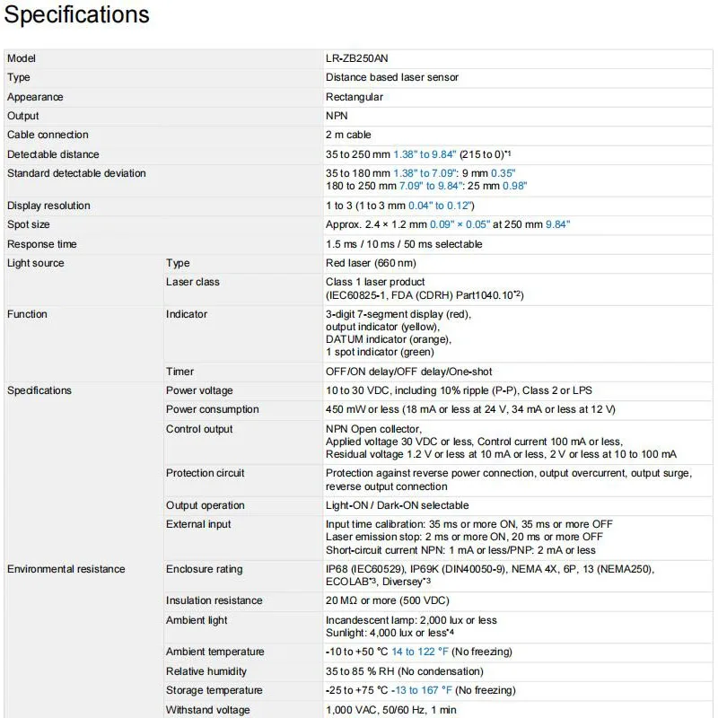 LR-ZB250AN New Original KEYENCE CMOS laser sensor, in stock, welcome to consult.