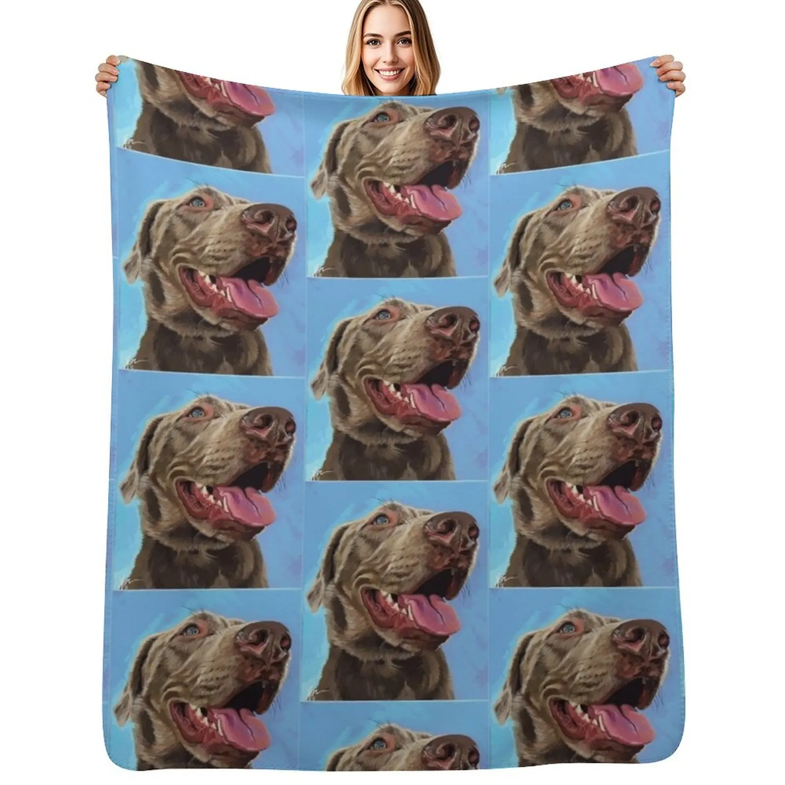 Silver Labrador - Digital w/ background Throw Blanket Decoratives Baby Tourist Warm for babies Weighted Blankets
