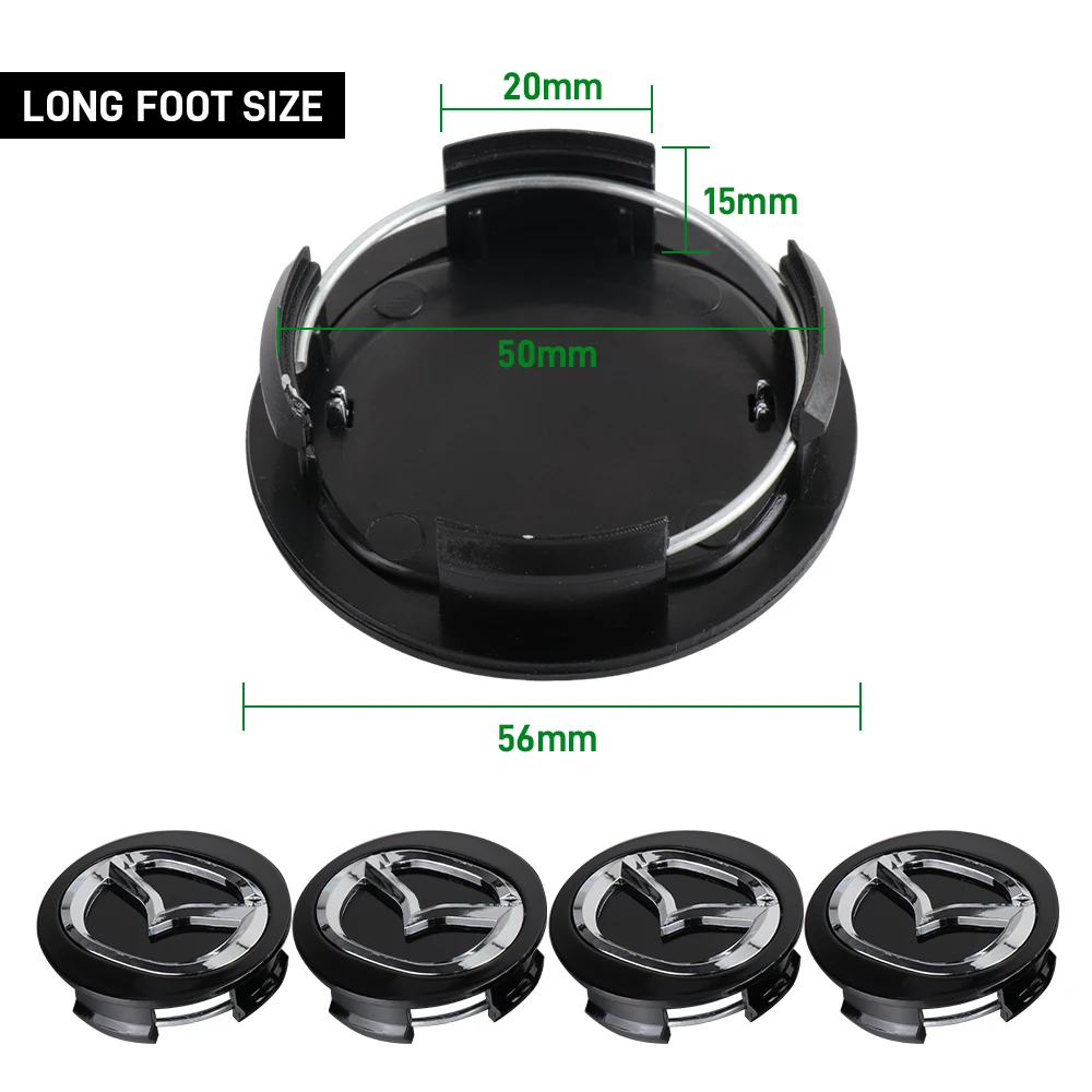 4PCS 56MM Car Wheel Center Hub Caps Covers Badge For Mazda Speed MS 2 3 5 6 7 323 RX7 RX8 Axela Atenza CX-3 CX-4 CX-5 CX-8 Demio