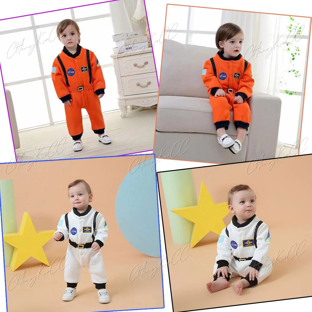 Astronauta Costume Space Suit pagliaccetti per neonati Toddler Infant Halloween Christmas Birthday Party Cosplay Fancy Dress