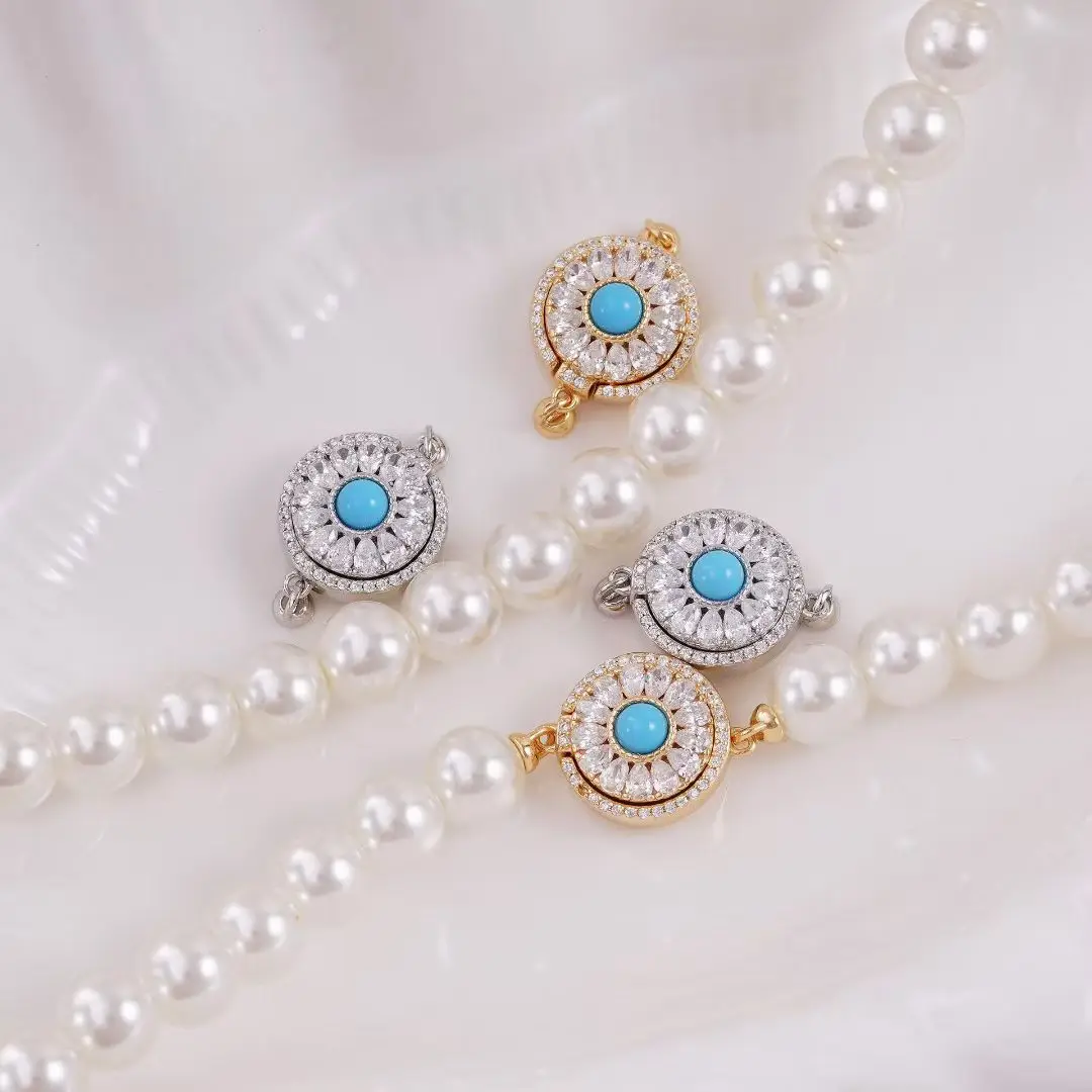 

Магнитные застежки и крючки из стерлингового серебра S925 для кулонов-подвесок, фурнитура для ювелирных изделий, основы для жемчужин 7-10 мм