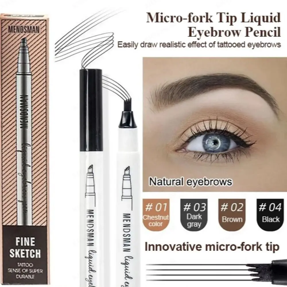 

Waterproof 4 Points Eyebrow Pencil Non-smudge Eyebrow Enhancers Four Fork Tip Liquid Eyebrow Pen Long Lasting Quick Dry