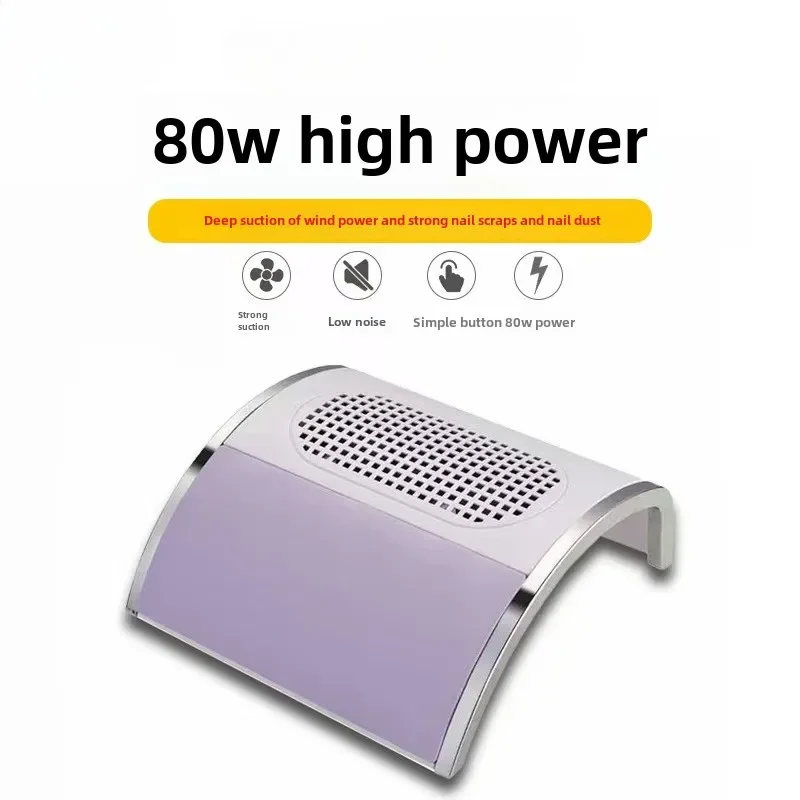 Aspirateur à Ongles de Bureau de 80W, Collecteur de Poussière à Double Ventilateur avec Écran Filtrant (avec Bouchons Divers)