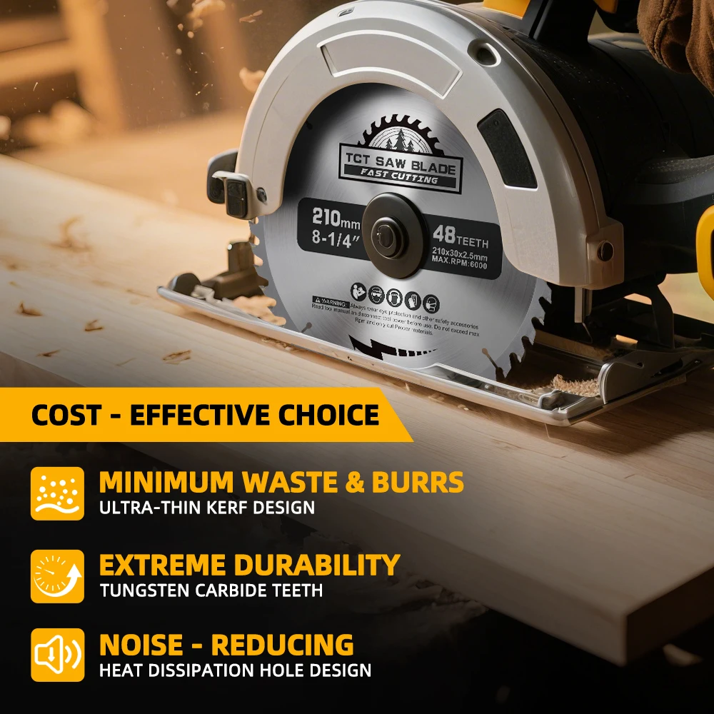 XCAN 1/3pcs 210mm Circular Saw Blade 24T/48T/60T/80T Wood Cutting Disc Carbide Tipped TCT Saw Blade Woodworking Tools view 3