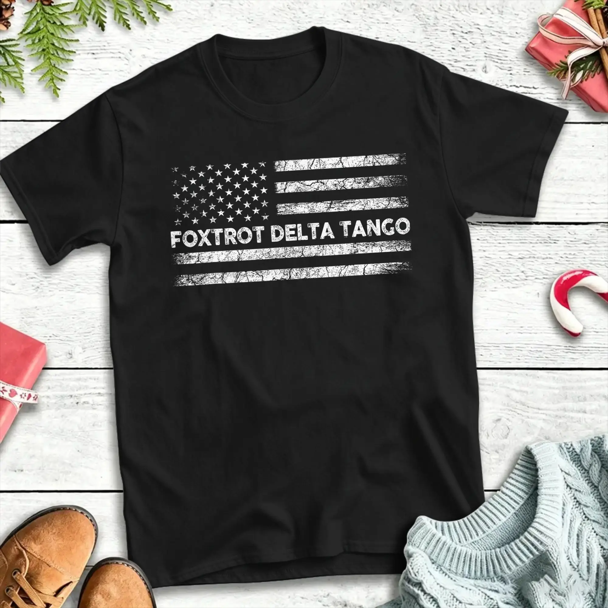 Foxtrot delta tango T-Shirt  Hippie T Shirts Short Sleeve Awesome Tops Summer Pure Cotton Oversize Clothes
