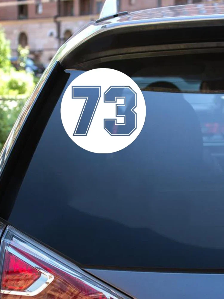 Aanpasbare Maten Gestanst Vinyl Sticker Nummer 73 Autosticker Waterdichte Auto Decors Op Auto Body Bumper Achterruit