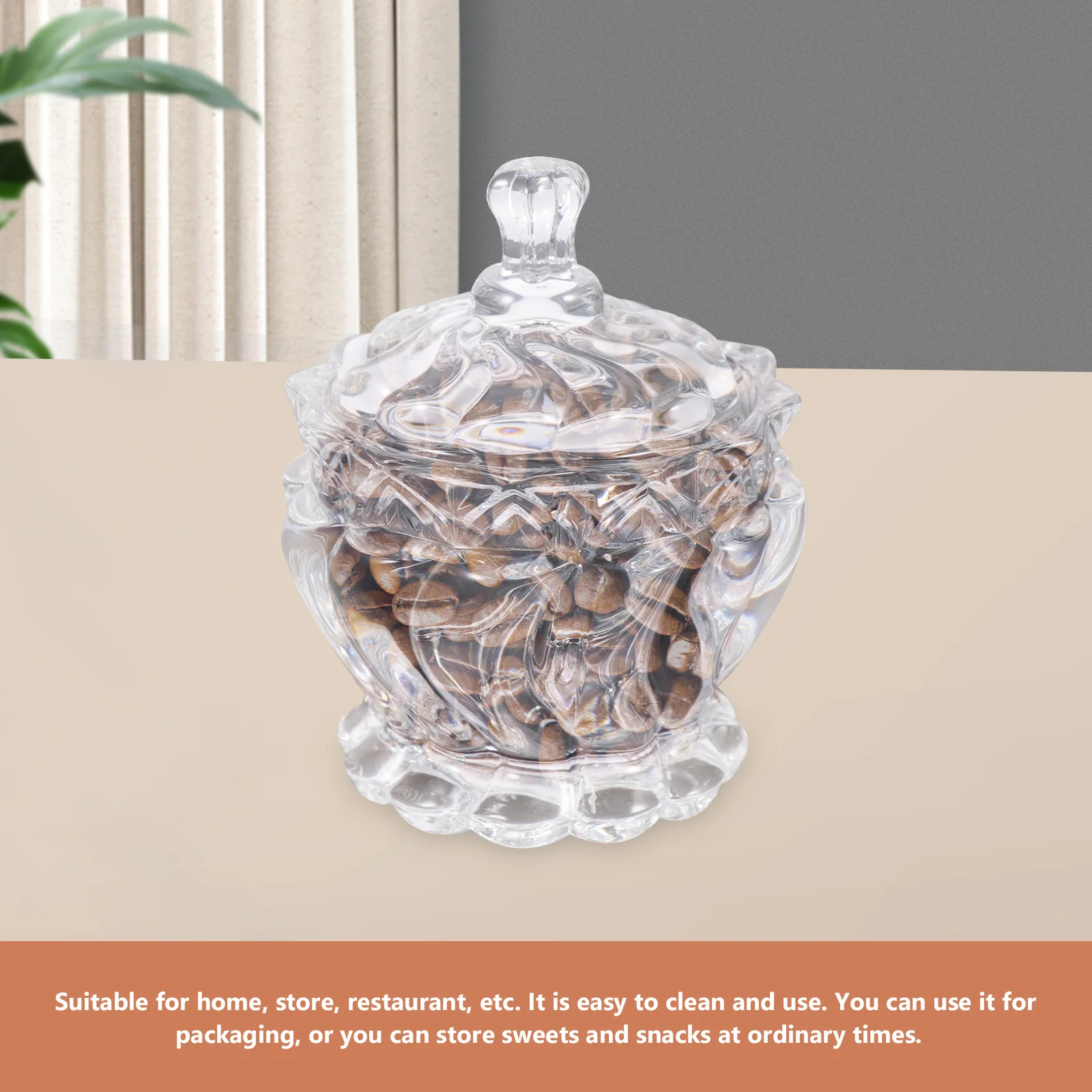 

2Pcs Glass Candy Containers with Lids Storage Jars for Snacks Home Kitchen Supplies Glass Jars with Lids