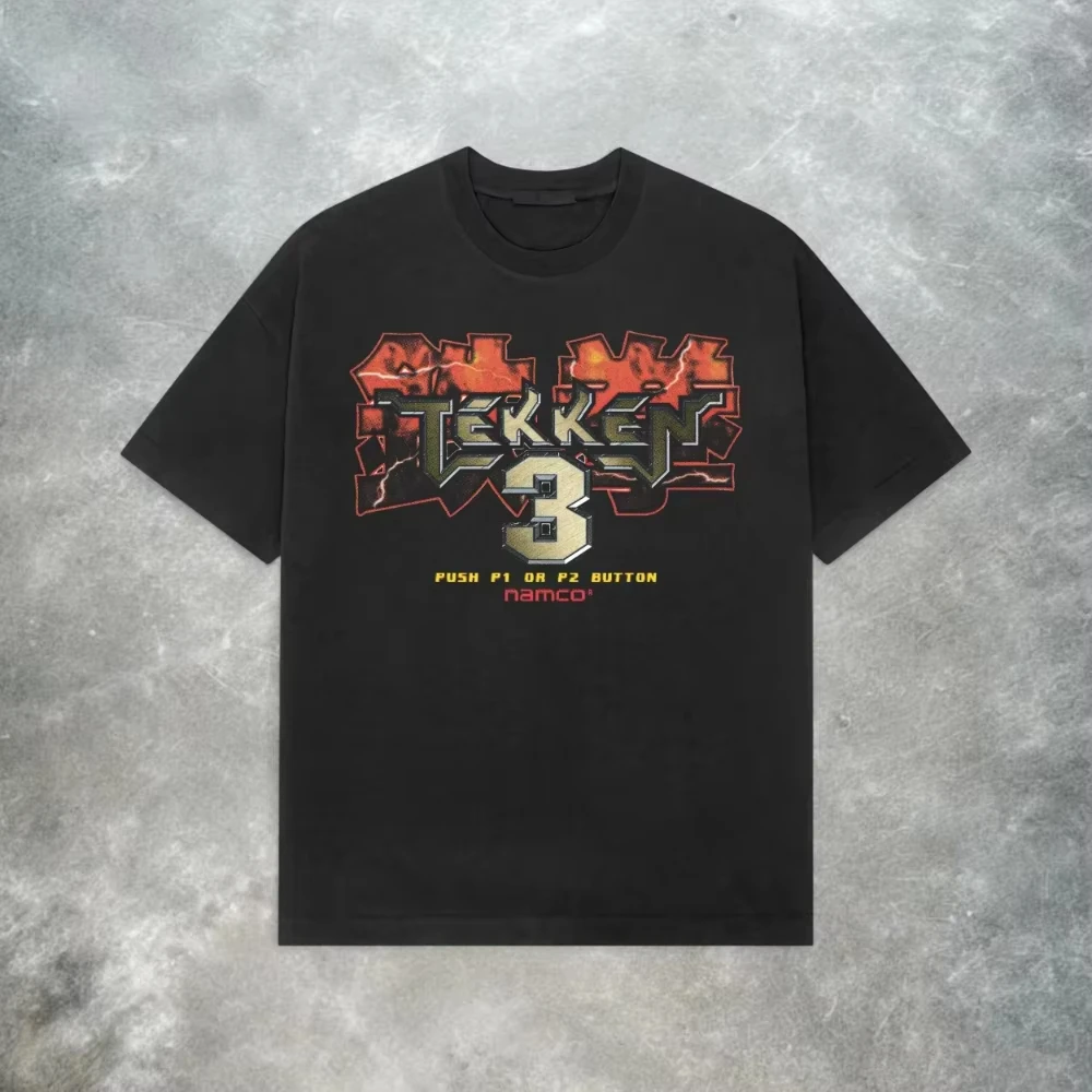 Camiseta Retro Tekken 3 PS2 para Hombre, Camiseta de Juego de Lucha Arcade Y2K, Camiseta de Algodón Puro, Ajuste Unisex, Moda Casual, Unisex