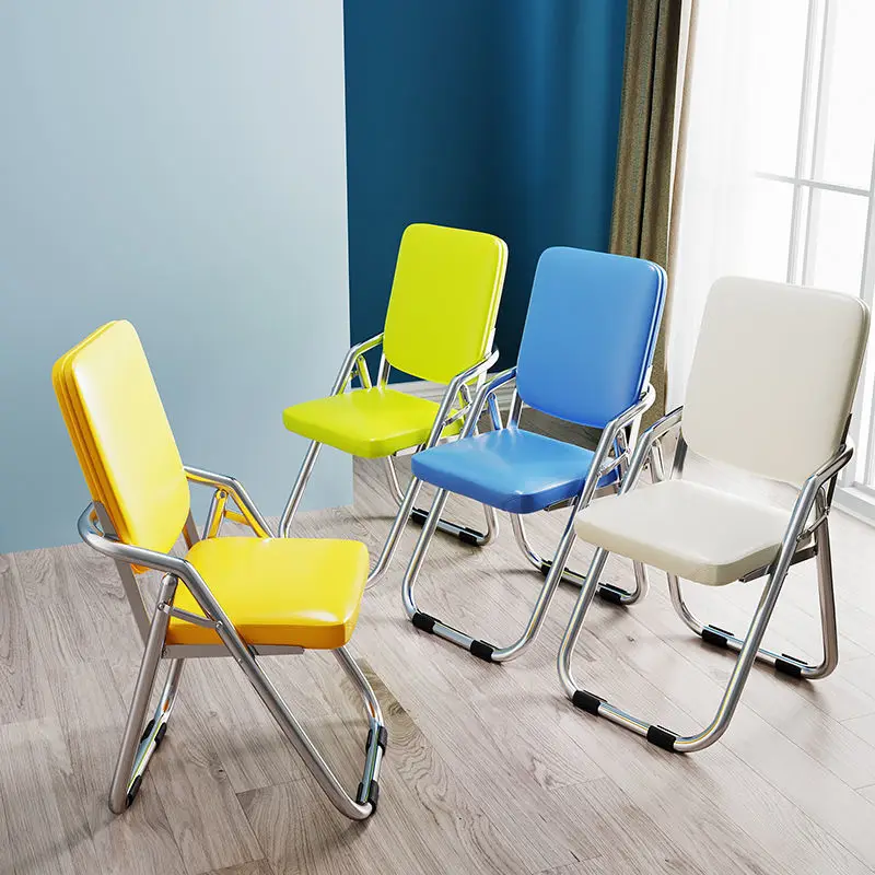 Modern Simple Home Folding Dining Chair Computer Chair Comfortable Long Sitting Chair Comfortable Office Stool Back Chair
