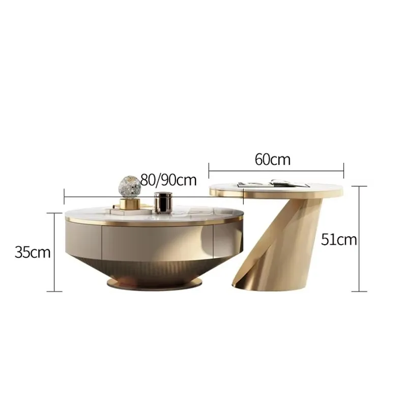 Effect Marble Nordic Coffee Tables Modern Aesthetic Premium Luxury Metal Side Table Storage Unique Stoliki Kawowe Home Furniture