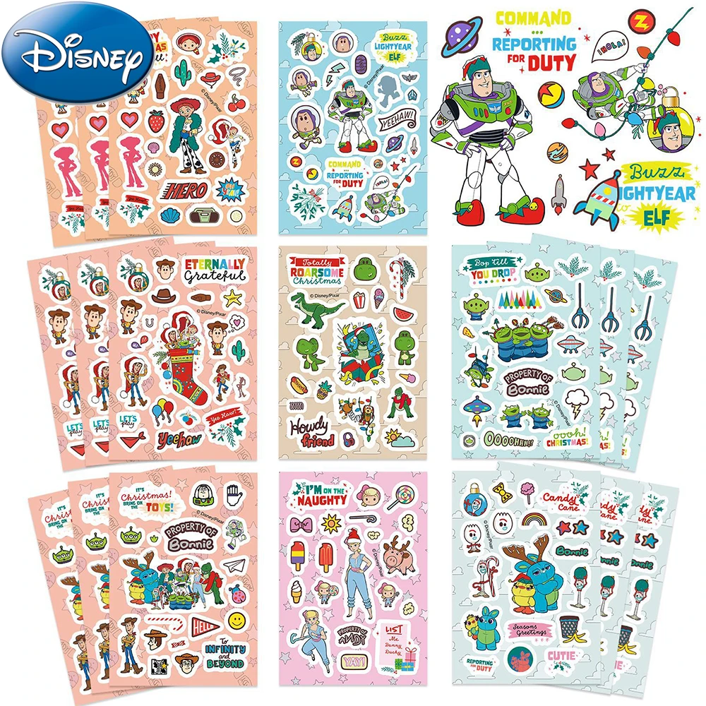 

8/16sheets Disney Toy Story Anime Stickers Cool Cartoon Graffiti Decal Notebook Luggage Phone Waterproof Sticker Fun for Kid Toy