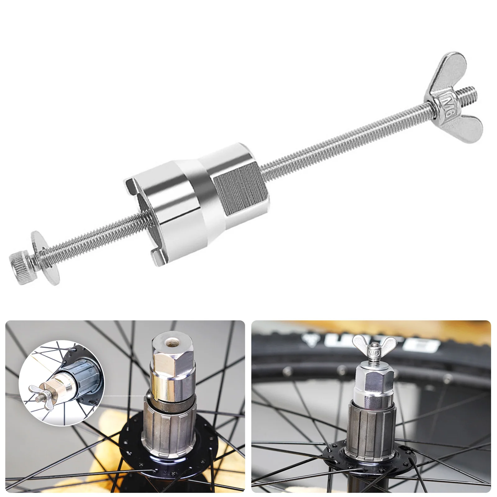 Bicycle Freehub Body Remover Stainless Steel Bike Hubs Tower Base Install Disassemble Tool with Sleeve Flower Drum Removal Tools