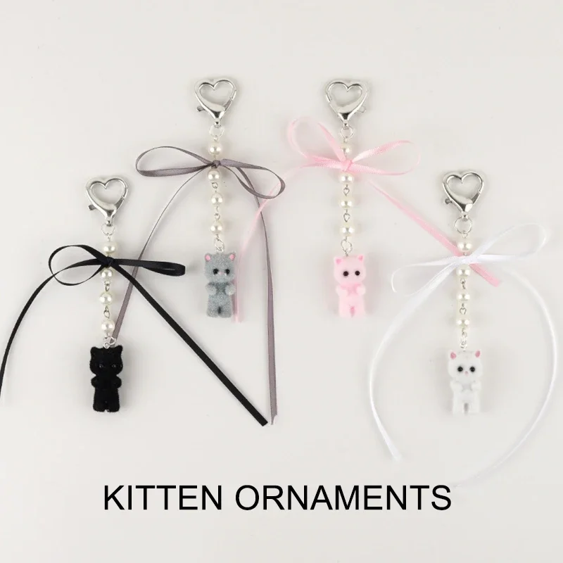 حساسة لطيف القط رئيس حقيبة سحر المفاتيح الفضة نجمة سلسلة الحب أرنب رئيس ظهره هاتف محمول قلادة اكسسوارات هدية