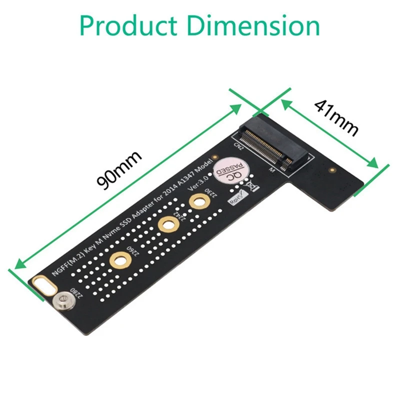 PCI Express-Tarjeta elevadora, clave M, Nvme, M.2, SSD, para Mac, MINI 2014, finales de A1347, MEGEN2, MEGEM2, MEGEQ2, Riser