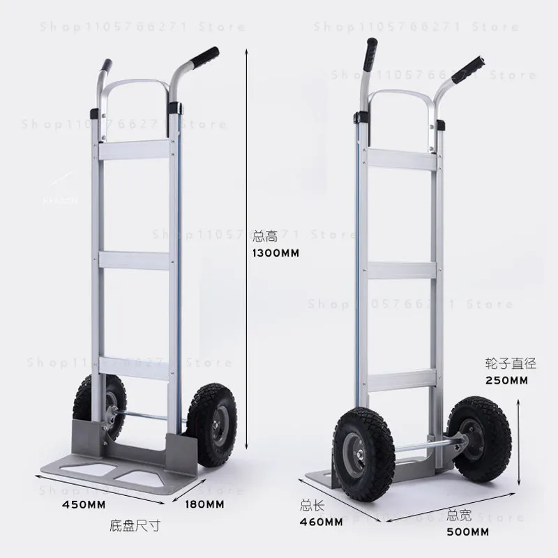 for Two Wheel Hand Truck Construction Transport Trolley Portable Warehouse Freight Handling Transfer Cart