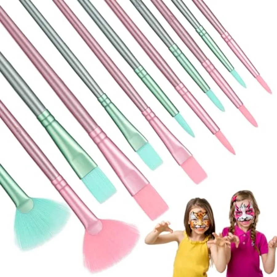 

12 Pcs Nylon Paint Brushes Acrylic Paint Brush Set Multi Size Painting Brushes for Acrylic Oil Watercolor Fine Detail Miniature