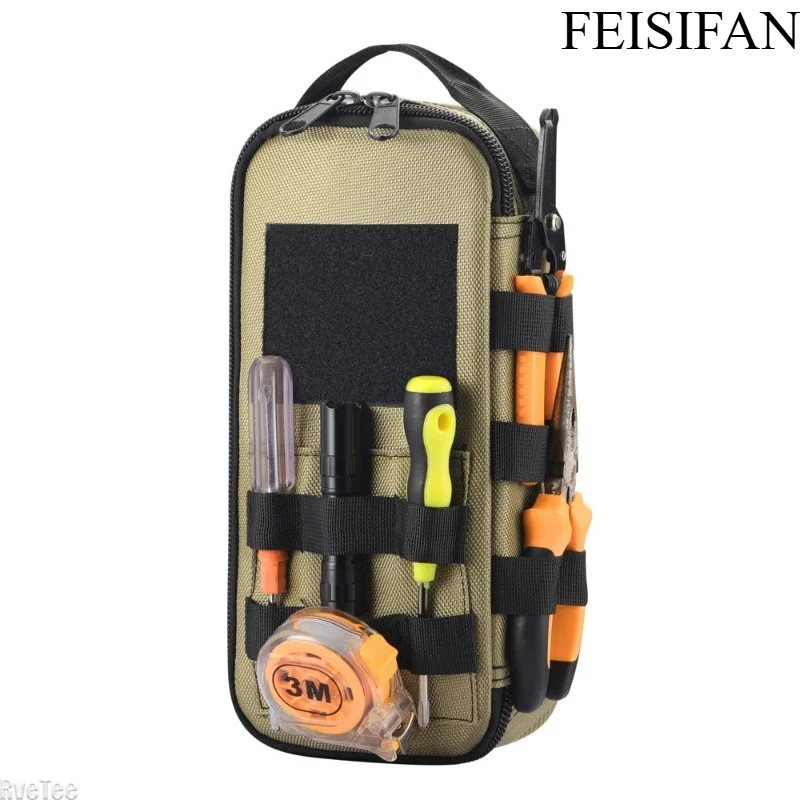 Pochette à outils portable robuste pour électricien, étui de rangement utilitaire, sac EDC compact pour moto et vélo de route
