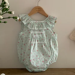 2024 New Summer 0-24M Baby Girl Clothing Newborn Baby Girl Romper Sleeveless Cotton Printing Toddler Baby Girls Jumpsuit