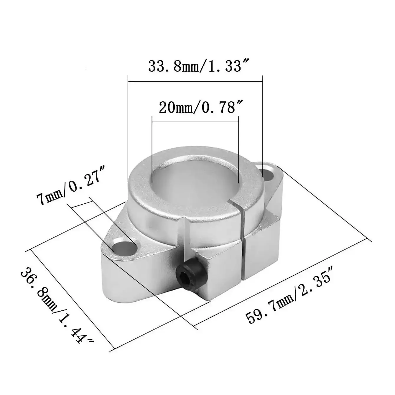 1PC SHF20 20mm Linear Rail Shaft Support Shaft Support Aluminium Holder Linear Rail End Bracket XYZ Table CNC Router 3D Printer