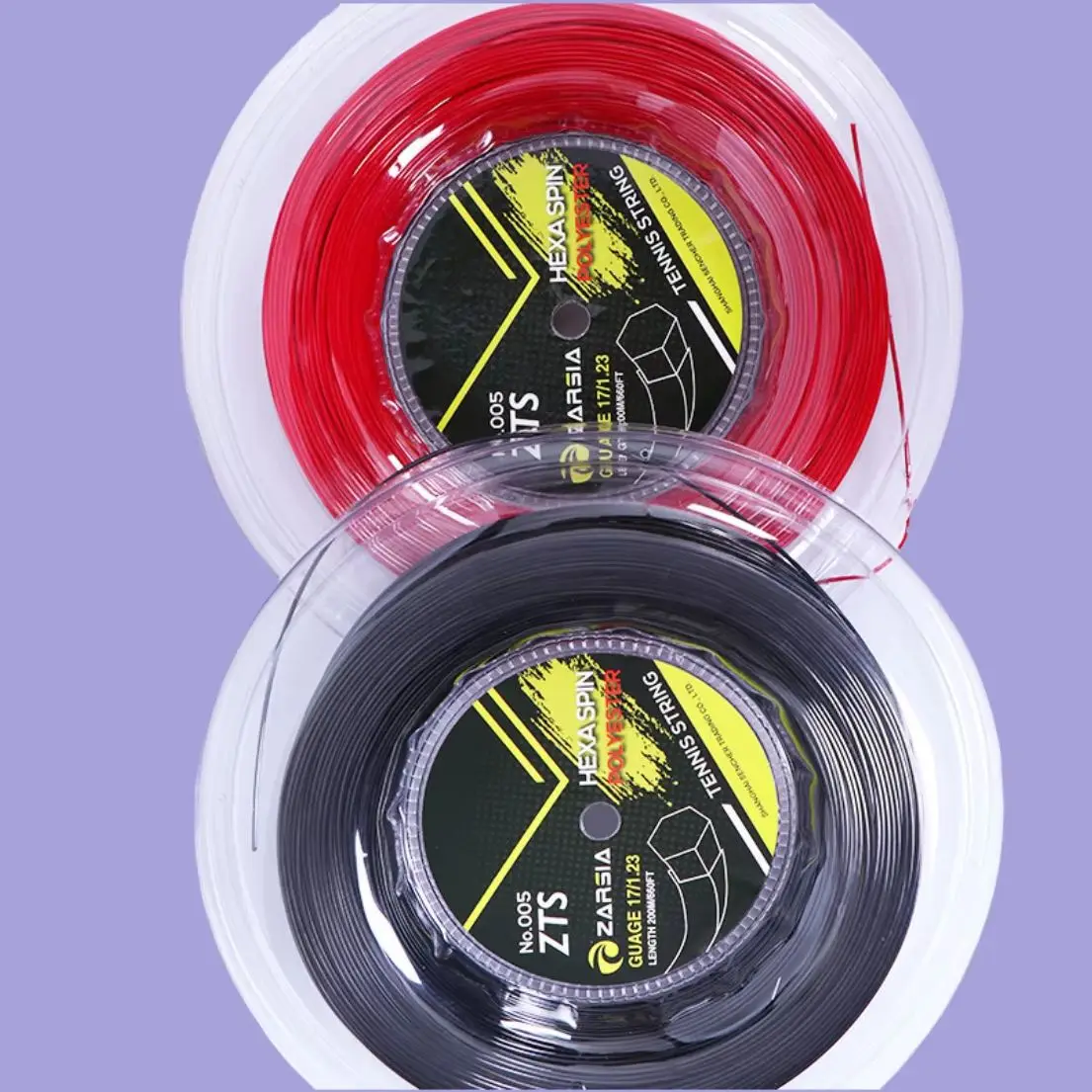 200M 1 Reel ZARSIA Hexagon Tennis Strings Durable Hex Polyester Racket String 1.23MM  Genuine Quality Tennis String