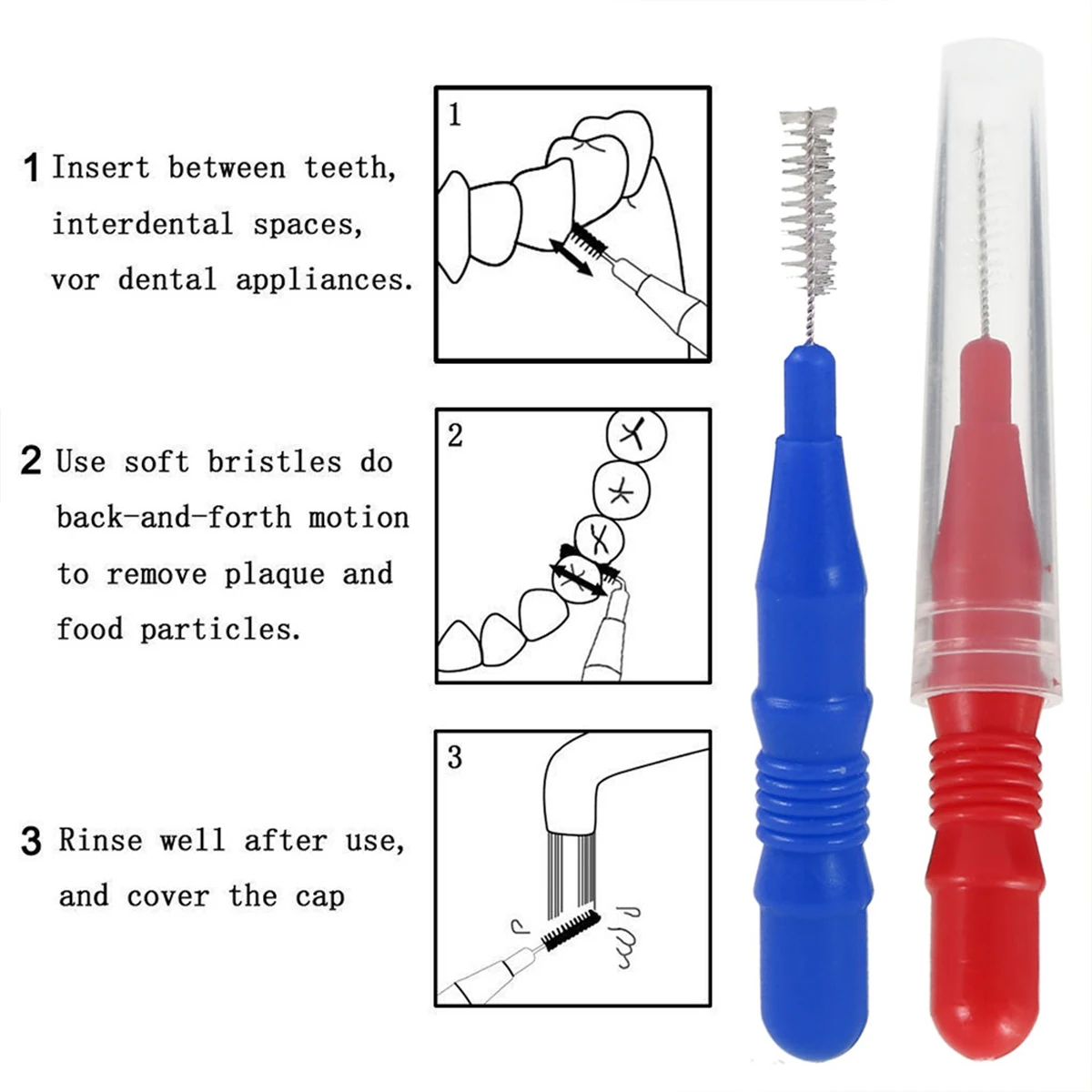 160/50pcs Orthodontic Interdental Brush Clean Between Teeth Mini Toothbrush for Oral Care Safe Floss Tooth Pick Soft Teeth Brush