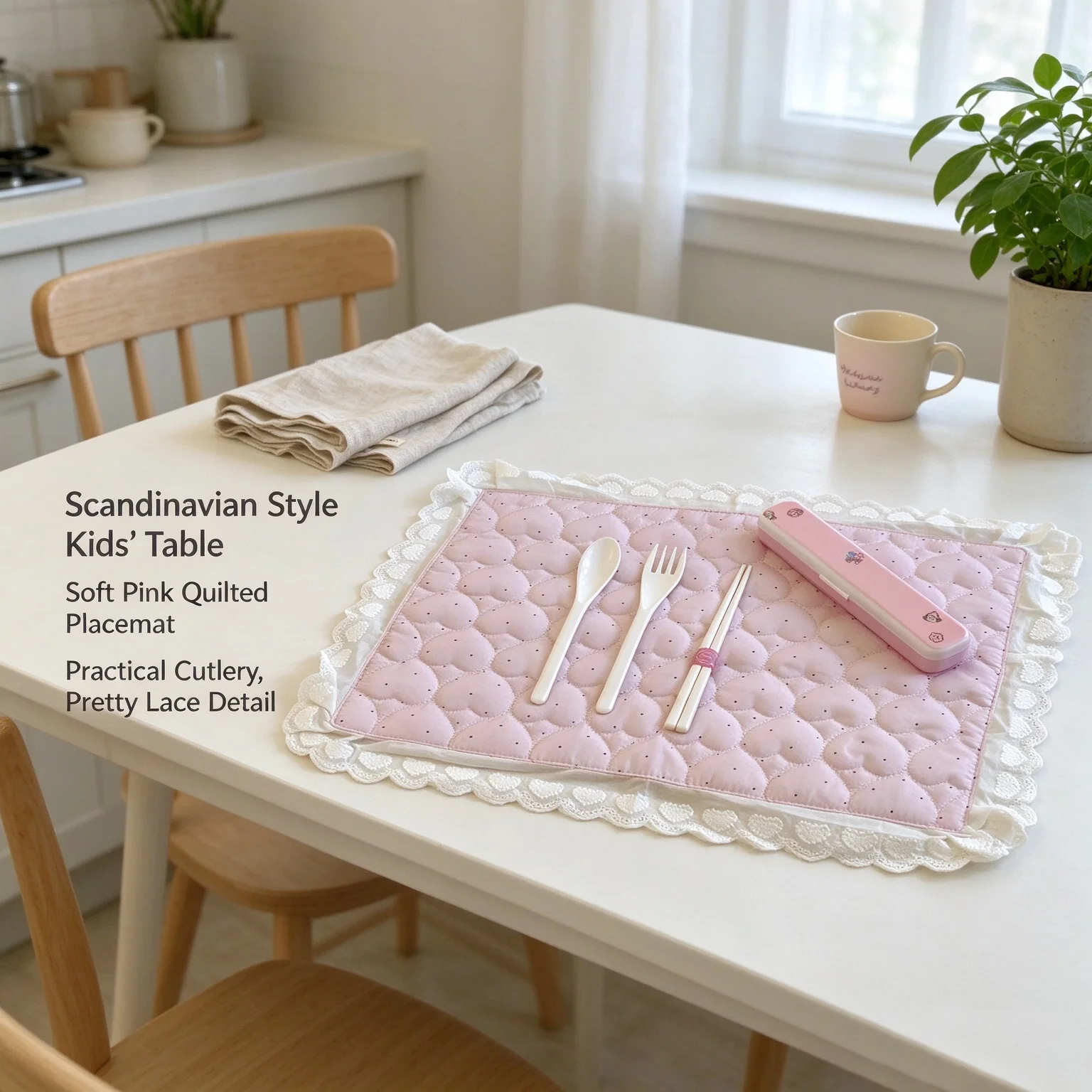 Kawaii Korean Style Love Lace Polka Dot Plaid Placemat Coaster Cute Sweet Girl Photo  Decorative Mat Decorative Tablecloth