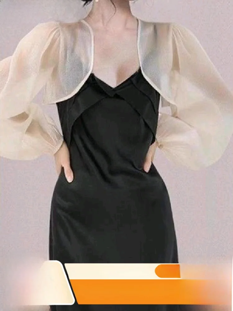 

Spring 2025 Women's Faion ort Outerwear Loose Open Cardigan Thin European Organza Summer New Sle Sun Protection Top