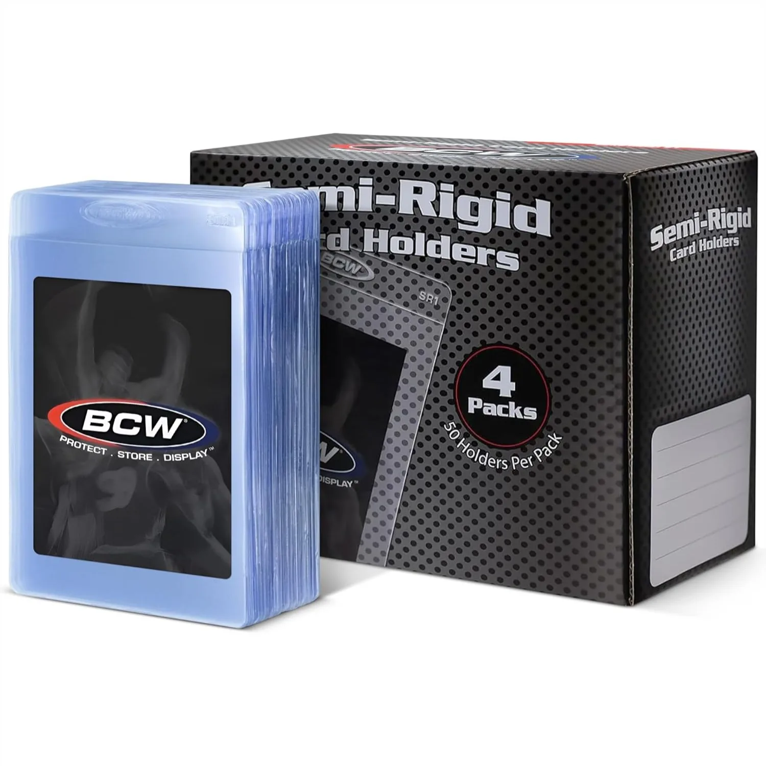 

Semi Rigid Card Holder 200 Pack Protective Card Sleeves for Grading Submissions Sports Trading Cards