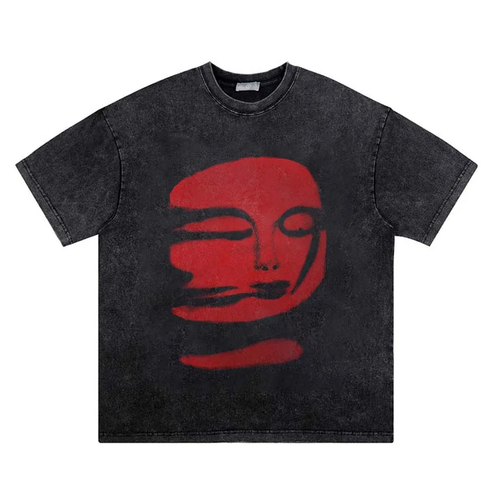 Hip Hop Oversize T-Shirt Mens Streetwear Red Phantom Printed T Shirt 2023 Summer Men Harajuku Tshirt Short Sleeve Tops Tee