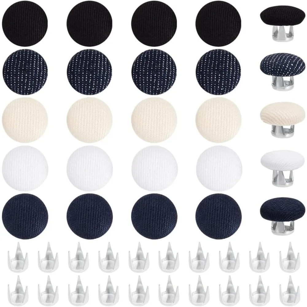 20sets 5 Colors 14.5mm/0.6 Inch Baseball Cap Button Top Replacement Cotton Top Hat Button Replacement Repair Cap Top Buttons