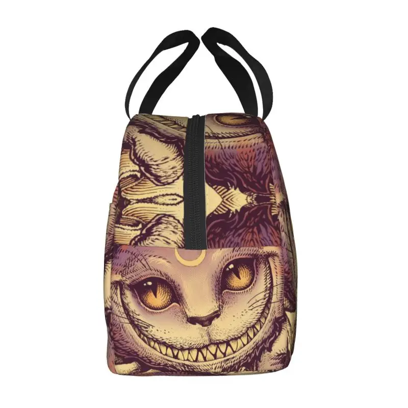 Cheshire Cat Insulated Lunch Bag Waterproof Cooler Thermal Bento Box Women Kids Food Container Tote Bags