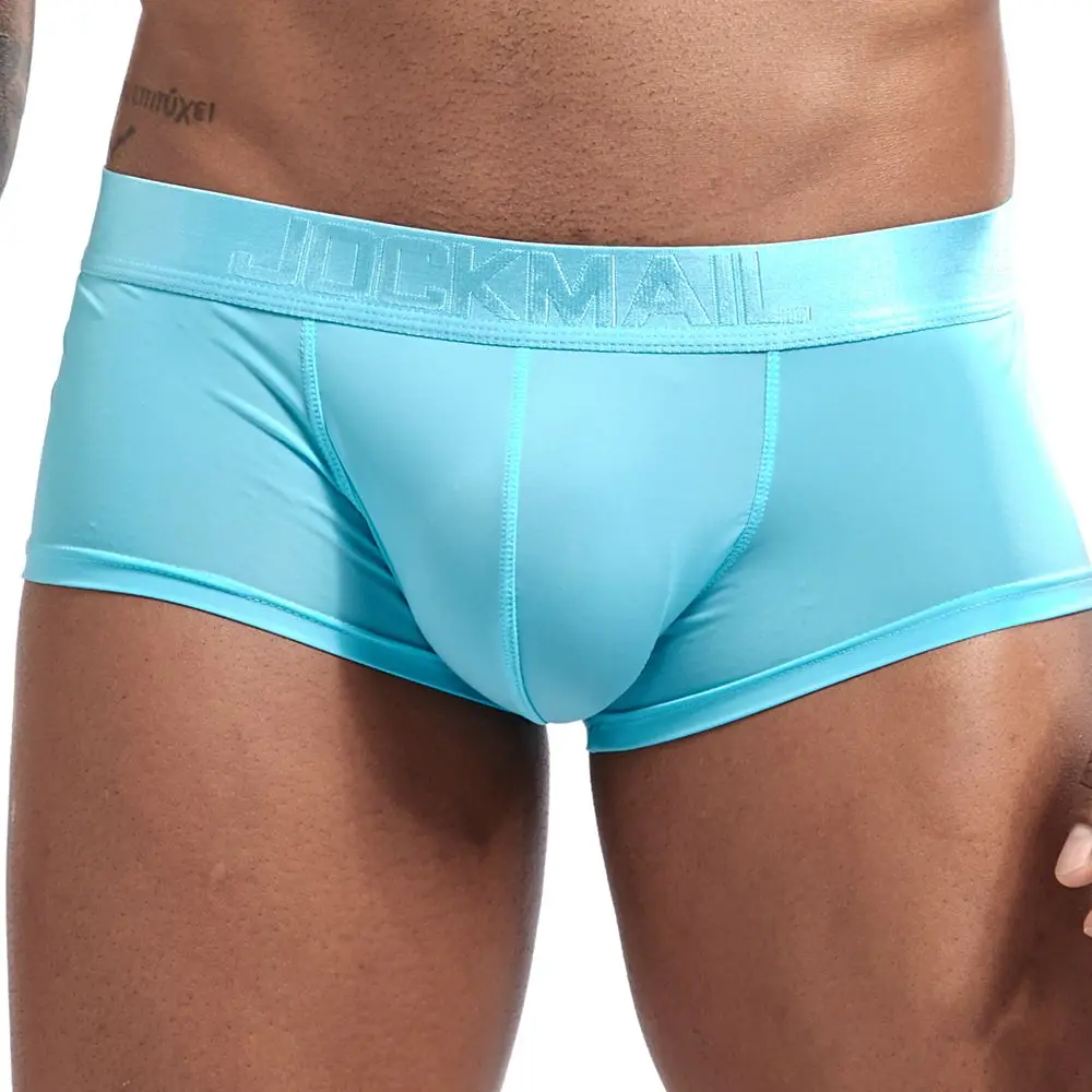 JOCKMAIL Ultra-dünne Eis Sexy Unterwäsche Männer Boxer Solide Konvexen Herren Unterhosen Kurze Höschen Slip Homme Cueca Homosexuell Männlichen boxer