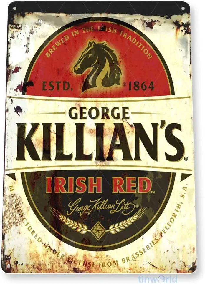 TIN Sign C211 Killians Red Rustic Retro Bar Pub Beer Brewery Metal Sign Decor Cottage Cave