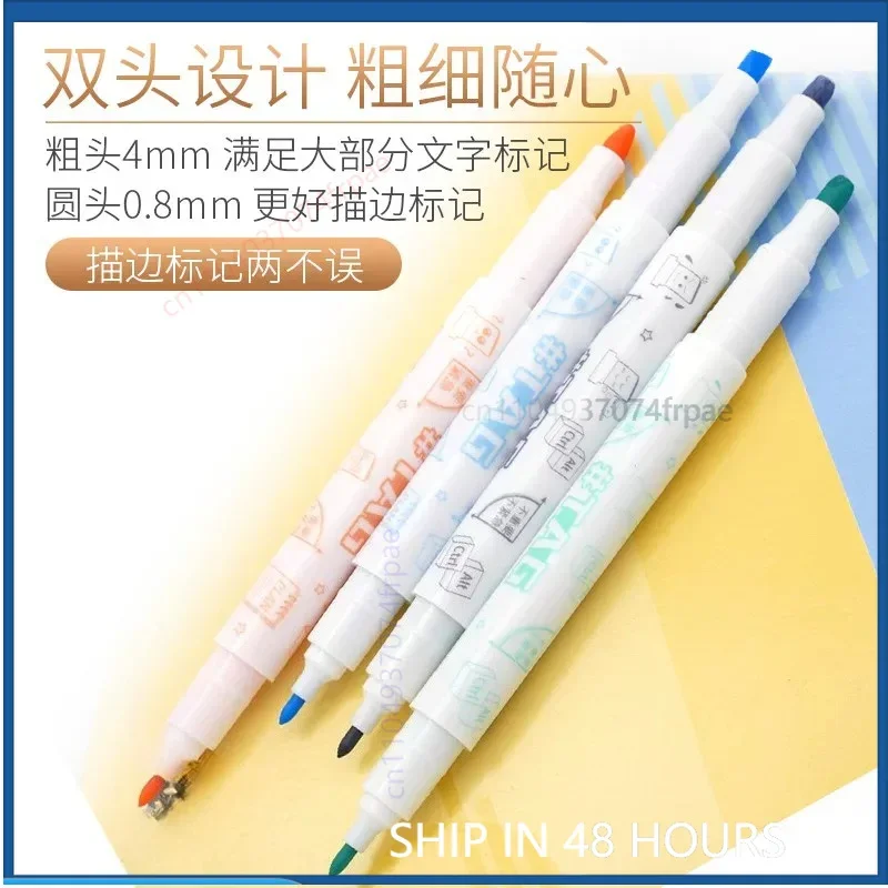 For Japanese PLATINUM CSD-120 Dual Tip Waterproof Marker Pigment Ink Highlighter Sketch Lettering Stationery（5pcs）