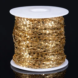 No Fade 1meter Stainless Steel Thin Flat Link Chain Gold&Silver Color Chain for DIY Necklaces Bracelet Jewelry Making Wholesale