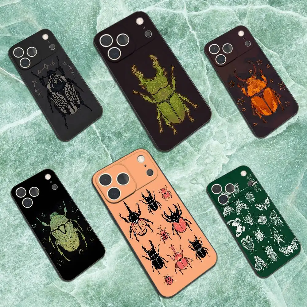 

Biology Art Insects Bugs Phone Case For iPhone 17,16,15,14,13,12,11 Plus,Pro Max,XS,X,XR,SE,Mini,8,7,Soft Silicone Black Cover