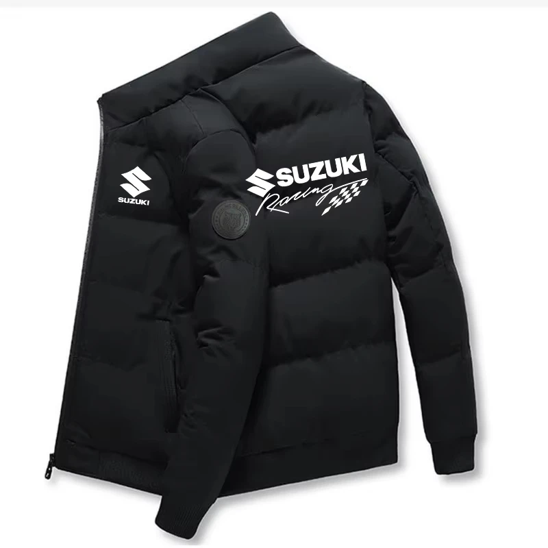 Suzuki Racing Winter Thick Cotton Jacket for Outdoor Cycling - Warm Cold Resistant Fashionable Versatile Leisure Sports Coat