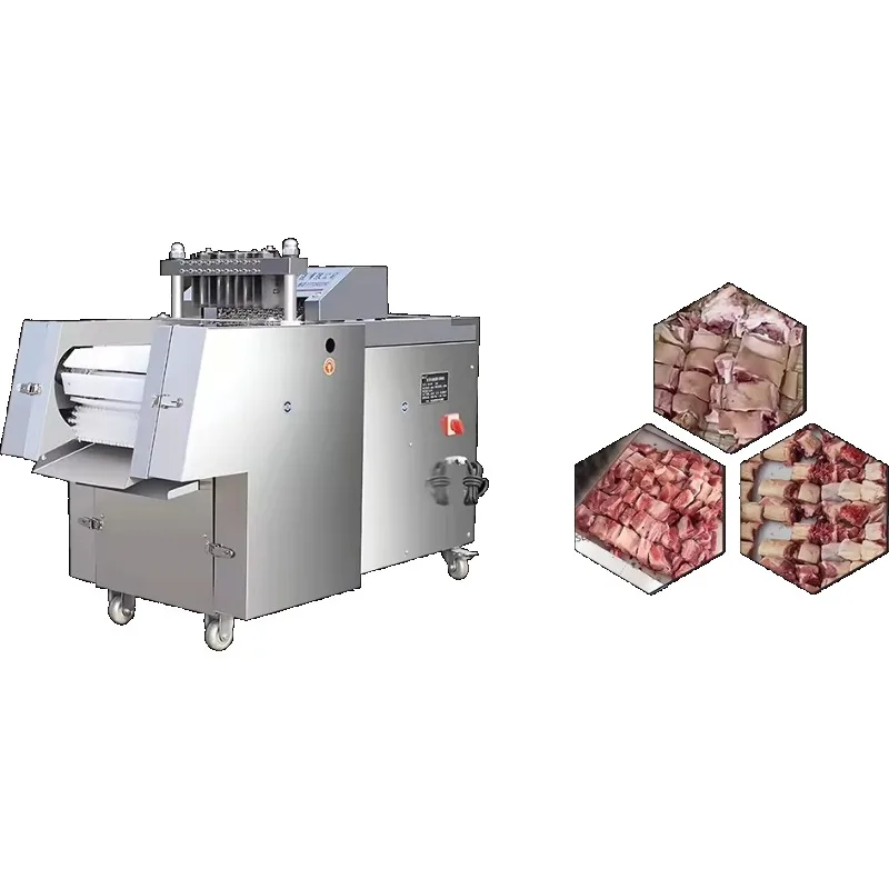 

Customized 304 Stainless Steel Commercial Automatic Meat Block Cutter Pork Beef Chopper Motor Bearing Core Components Durable