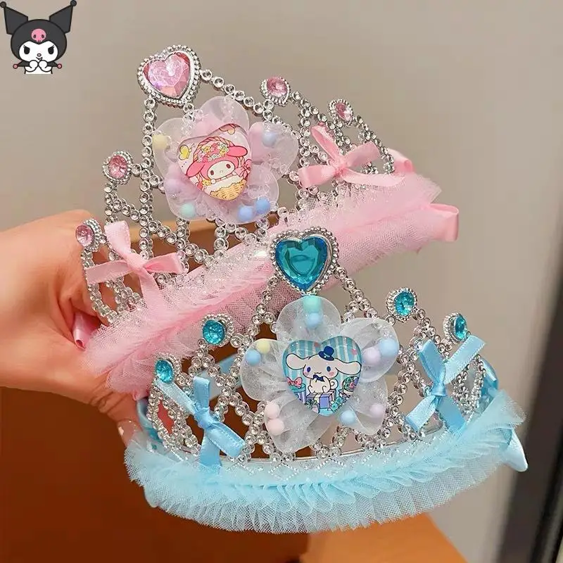 

Cute Sanrios Kuromi Cinnamoroll My Melody Child Princess Headdress Girl Headdress Little Girl Crown Headband Gift Fashion