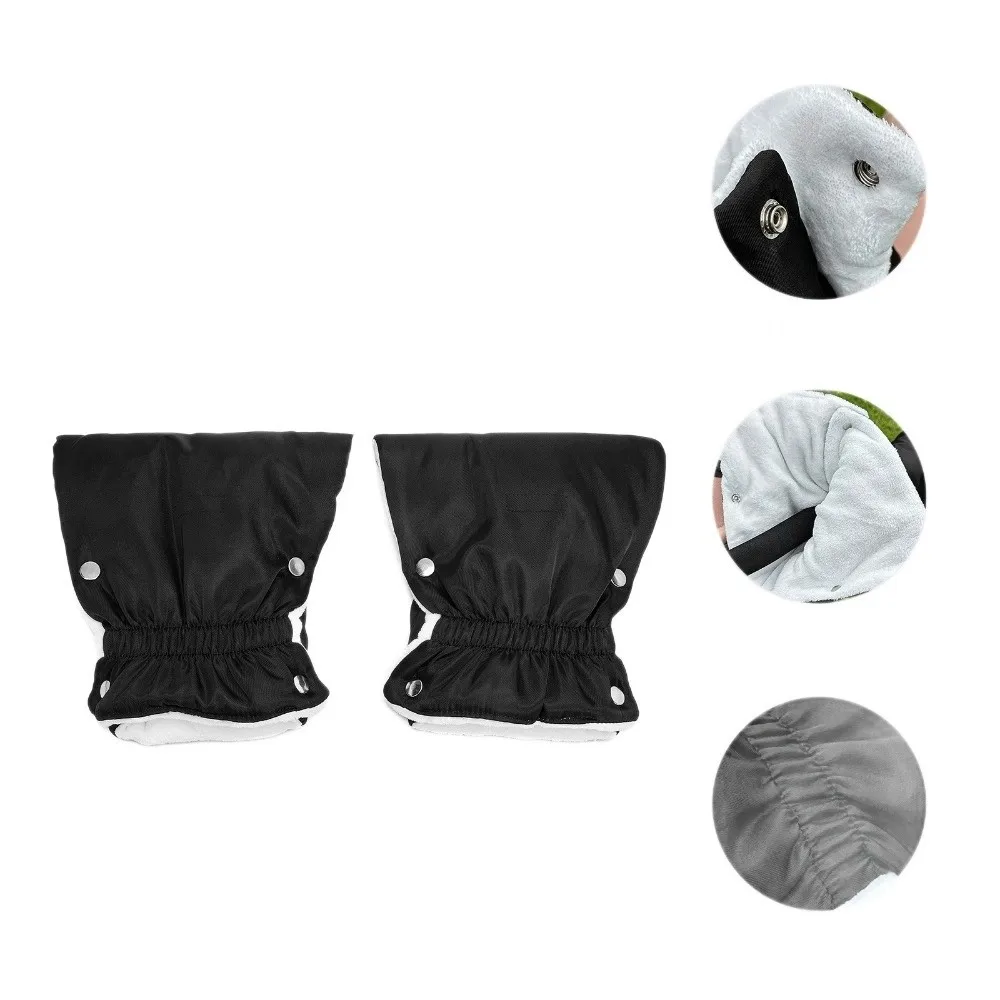 1 Pair Thickened Winter Stroller Gloves Soft Velvet Waterproof Handrail Gloves Anti Cold Warm Stroller Mitten Shopping