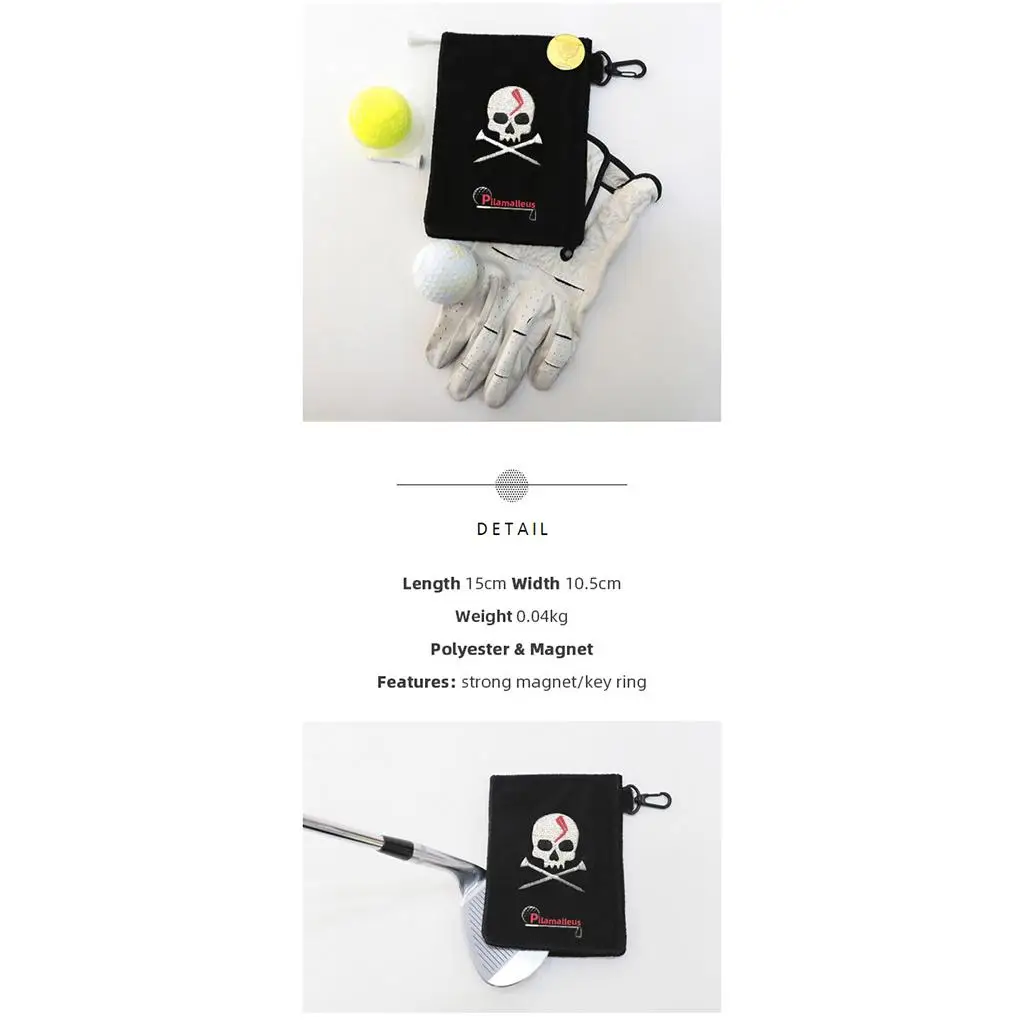 Mini Golf Towel Golf Ball Cleaning Towel Dirt Wiping Golf Ball Towel with Hook for Exercise Travel Accessories Gift - view 4