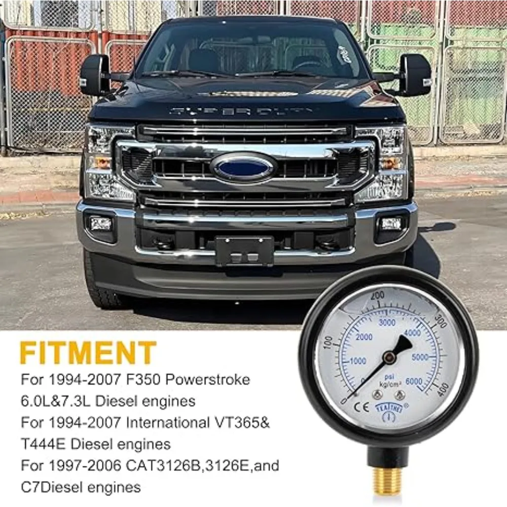 

Car Hpop Test Tool High Pressure and Air Leak Test Gauge Tool Kit Compatible with F350 Air Test Tool 6.0L&7.3L Engines 1994-2007