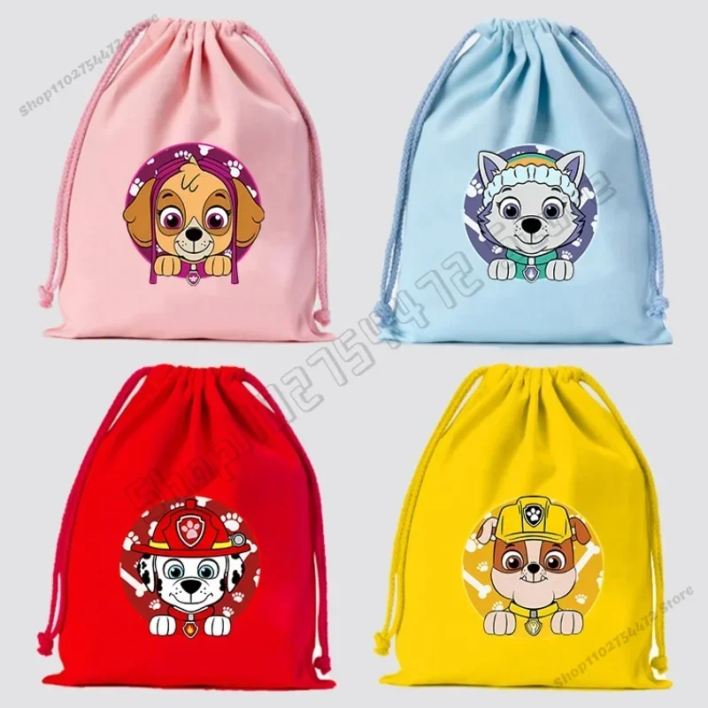 PAW Patrols Kids Cartoon Cute Drawstring Bag Children Fashion Casual Accessories Handbag Boy Girl Anime Printed Draw String Bags