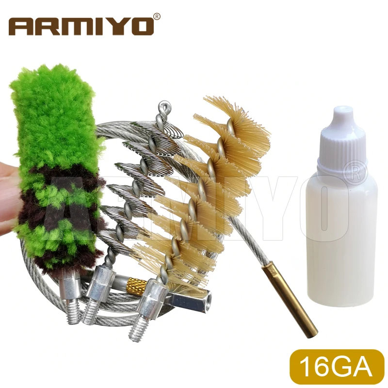 Armiyo 12GA 18,5mm 16GA 20GA Rohrreinigungs- und Polierbürsten-Set für Kohlenstoffablagerungen und Schmutz, Langlebiges Ummanteltes Eisenkabel für die Jagd – Detail 7