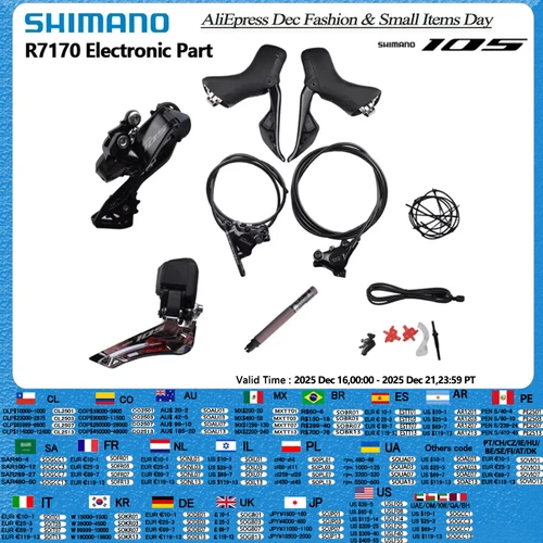 Shimano 105 R7170 grupo de piezas electrónicas FD R7150 2x12s RD-R7150 batería DN300 bicicleta de carretera Di2 R7170 L05A K05S juego pequeño
