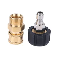 Pressure Washer Quick Connect Fittings M22 14/15mm to 1/4 3/8 Inch Pressure Washer Hose & Gun Adapter Max 4500 PSI